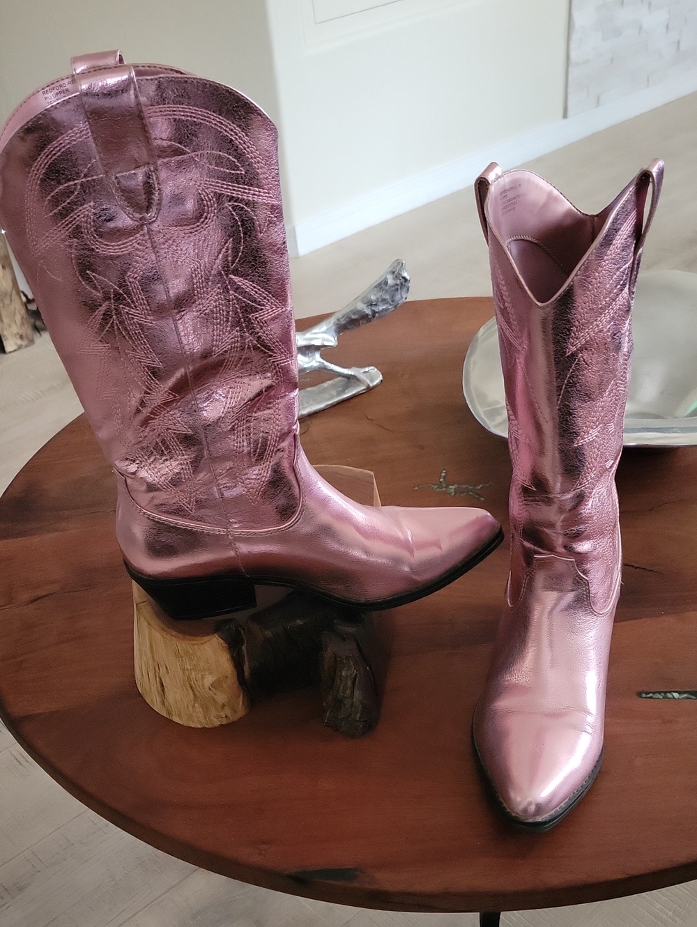 Steve Madden /Madden Girl Redford Metallic Pink Western Boots